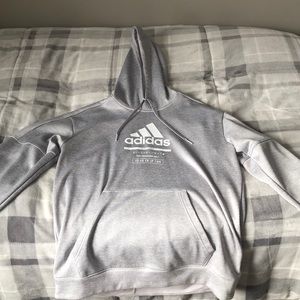 Grey Adidas Big Logo Hoodie